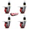 Service Caster 3.5'' Red Poly Swivel 1-7/8'' Expanding Stem Caster Set Total Lock Brake, 4PK SCC-EXTTL20S3514-PPUB-RED-178-4 - alternate 4